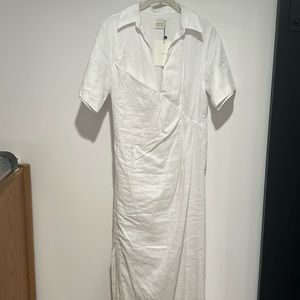 Dissh Billie White Linen Midi Dress (new with tags)